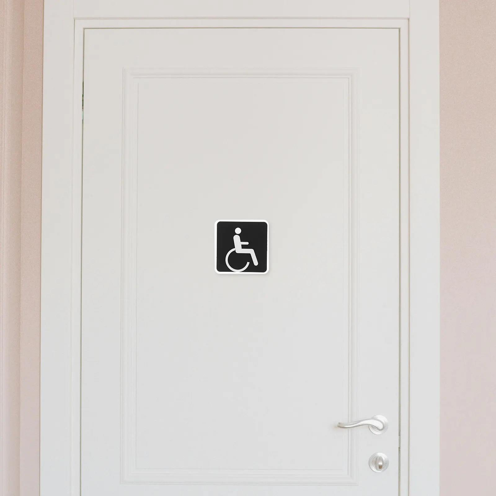 Wheelchair Accessible Restroom Sign Sturdy Reliable Public Toilet Decal Restroom Washroom Signage Compact Design for Offices