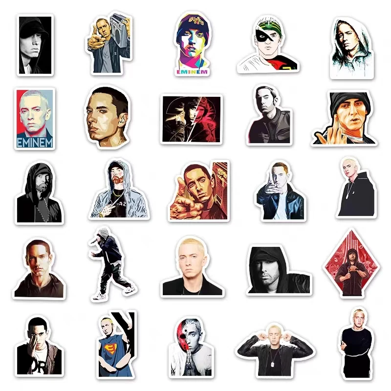 10/30/50PCS Cool Eminem Rapper Hip Hop Graffiti Stickers Skateboard Fridge Guitar Laptop Motorcycle Travel Singer Sticker Toy