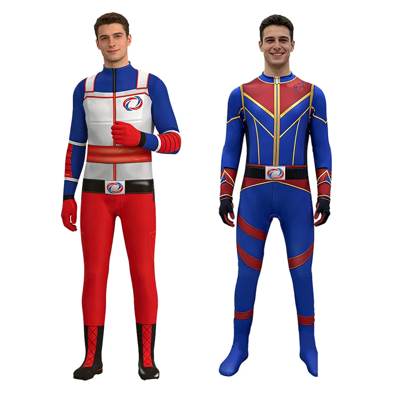 Die Abenteuer von Kid Danger Kostüm Cosplay Erwachsene Kinder Superhelden-Kostüm Herren Jungen Halloween-Kostüm für Erwachsene und Kinder