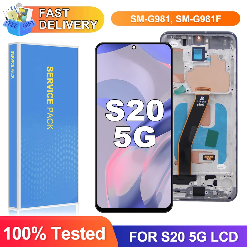 S20 5G Screen for Samsung S20 5G G981 G981F SM-G981F/DS Lcd
