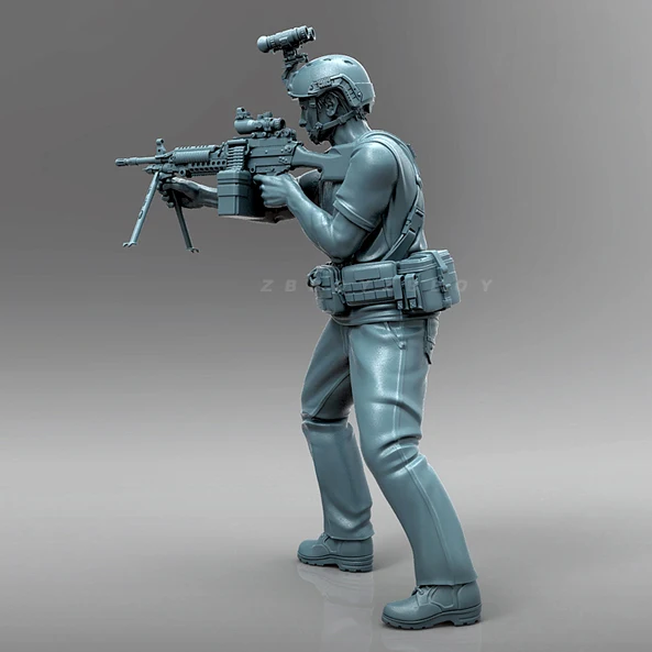 1/35 Resin Soldier Modellbausatzfigur farblos und selbst zusammengebaut A-2085