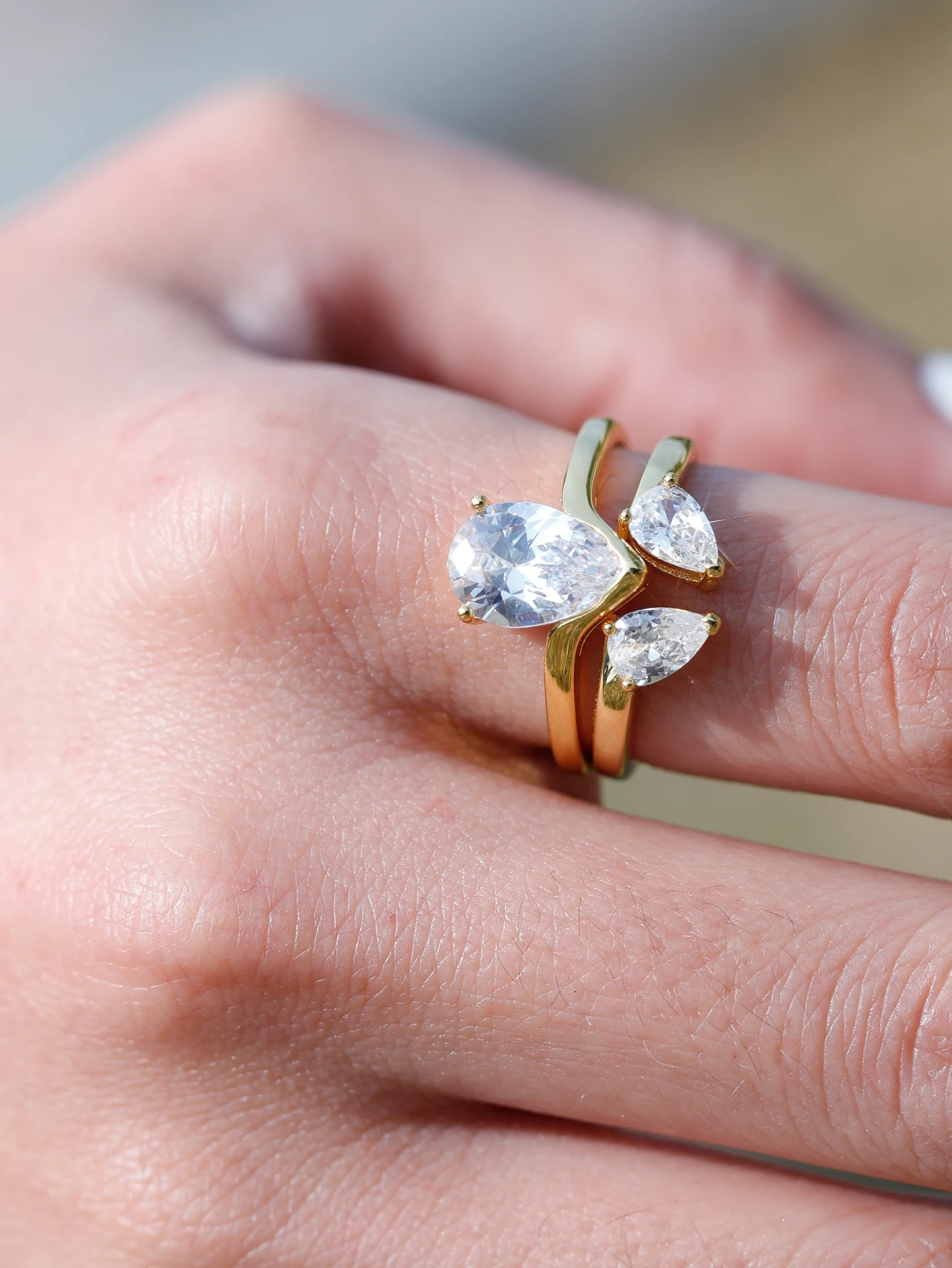 

2 шт. S925 серебряное кольцо в форме капли 1,75 карата с муассанитом, ювелирные изделия, модное и изысканное, подходит для подарка