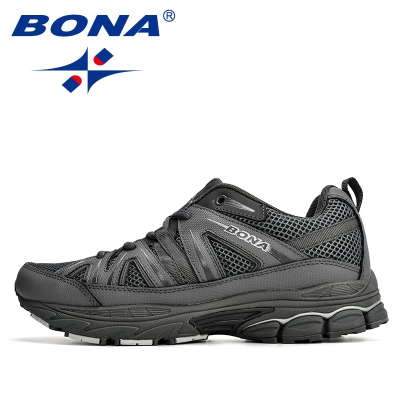 BONA Few Popular Style Men Running Shoes Mesh Cow Split Microfiber Men Sport Shoes Lace Up Outdoor Jogging Shoes Men Sneakers