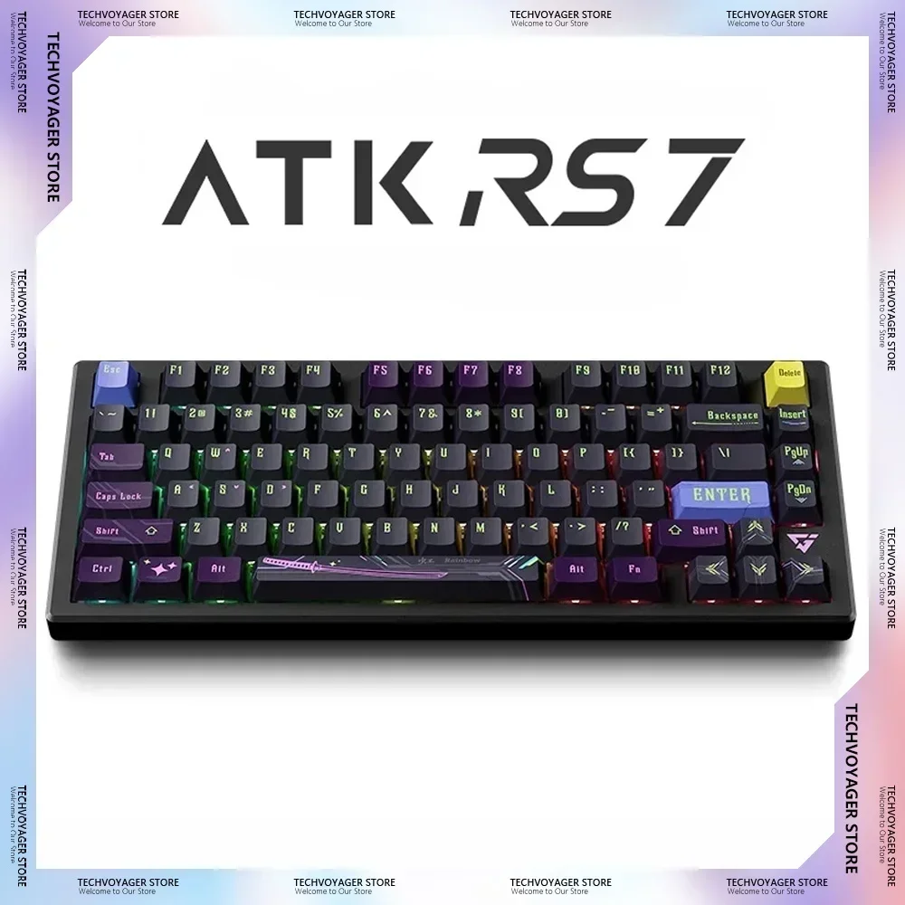 ATK RS7 Magnetic Switch Mechanical Keyboards Rgb 8k Return Rate Aluminium Alloy Custom Rt Adjustable Wired Keyboard Esports Gift