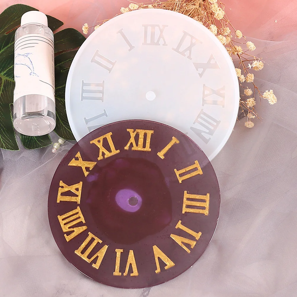 

3pcs Clock Silicone Mold Mirror DIY Epoxy Resin Casting Plate Making Shape Crafts Small Reusable Non Stick Easy Clean Practical