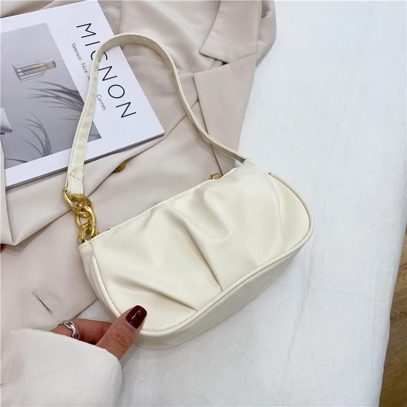 Classic Design Handbag Women Shoulder Bag Solid Color Luxury Designer Underarm Bags Leisure Ladies Crescent Retro Dumpling Bags