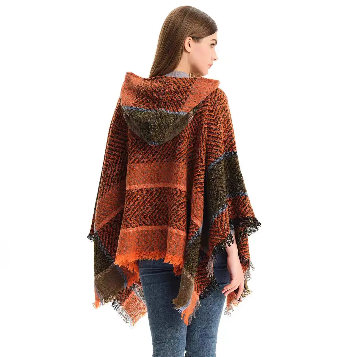 2026  Fashion Europe America Winter New Women Shawl Stole Hooded Cape Wrap Female Warmer Scarves Cold Proof Scarf Poncho Mulher