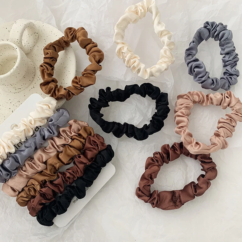 6 Stks/set Vrouw Mode Scrunchies Zijde Haarstropdassen Meisjes Paardenstaart Houders Elastische Haarband Elastische Haarband Haaraccessoires