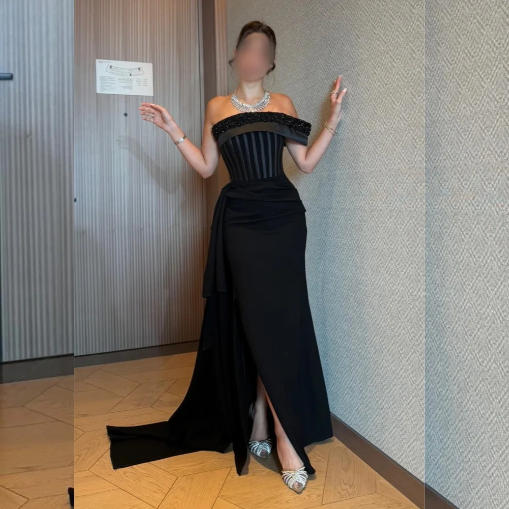 

Customized Exquisite Jersey Pleat Mermaid One-shoulder Long Dresses Bespoke Occasion Fashion Elegant Pastrol