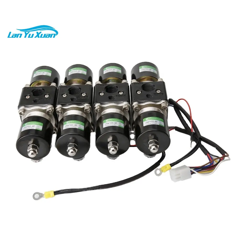 2W160 4F DC12V NPT1/4 Air ride Suspension Solenoid Valve Manifold auto suspension systems