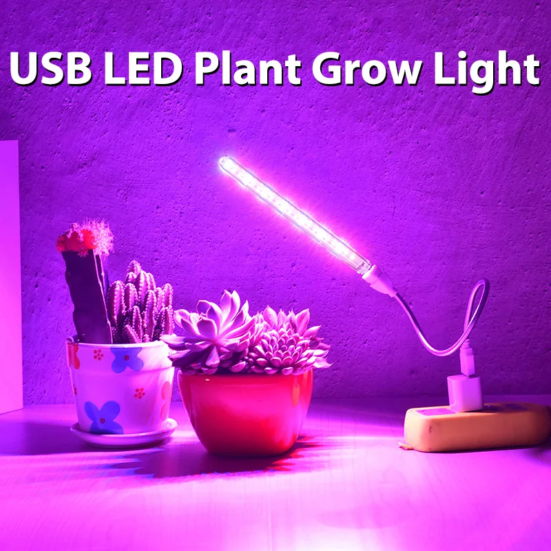 USB LED Grow Light 14LEDs Red 7LEDs Blue Full Spectrum Plant Grow Lamp Desktop Growth Lights For Indoor Greenhouse Plants Seed