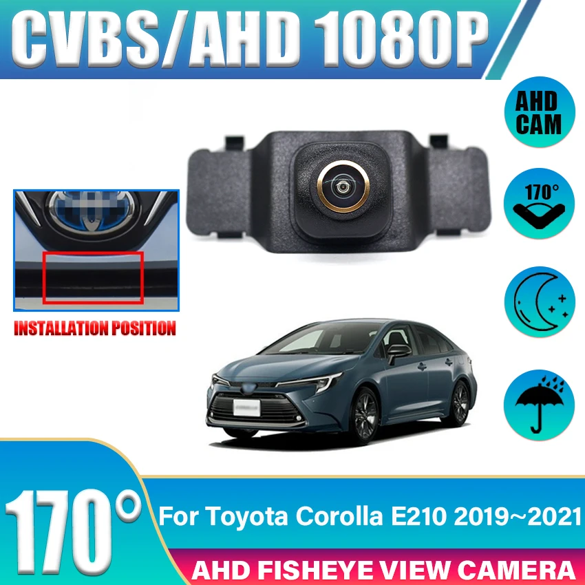 Golden lens AHD 1920P Car Front View Parking Positive Logo Camera Night Vision For Toyota Corolla E210 2018 2019 2020 2021