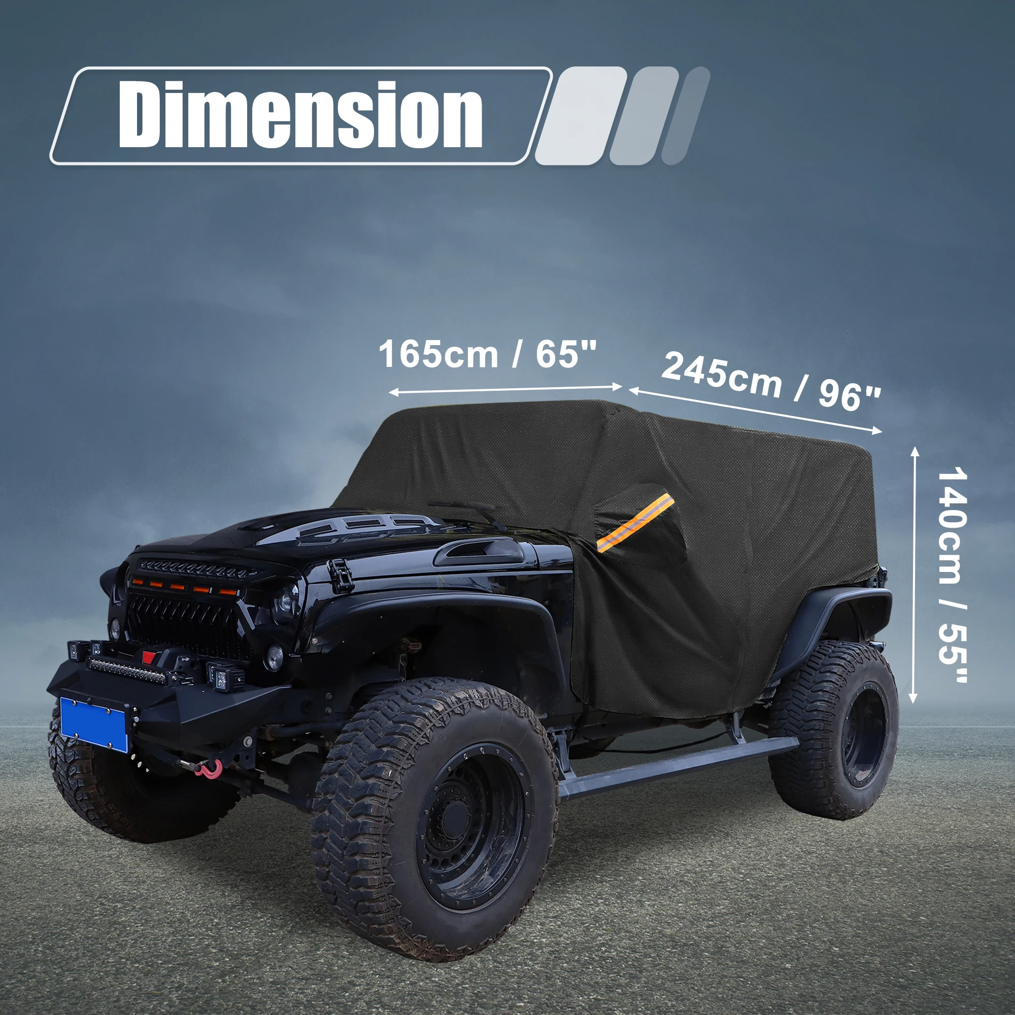 Uxcell Car Cover Cab Cover for Jeep Wrangler JK JL Hardtop 2 4 Door 2007-2021 Outdoor 210D 420D Oxford with Driver Door Zipper