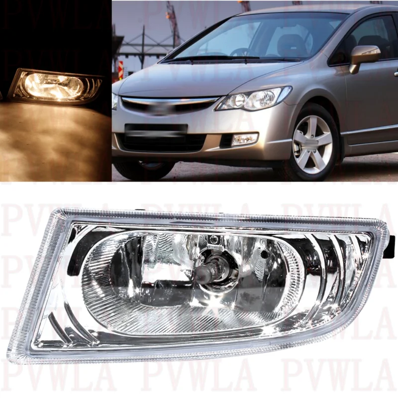 

Left Side Front Fog Light Lamp With Halogen Bulbs 33950-TX3-H01 For Honda Civic DBA-FD1 FD2 2006 2007 2008