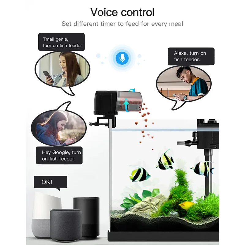 Aquarium Remote Intelligent Feeder Aquarium Feeder Fish Tank WiFi Automatic Feeder Fish Tank Timed Fully Automatic Fish Feeder