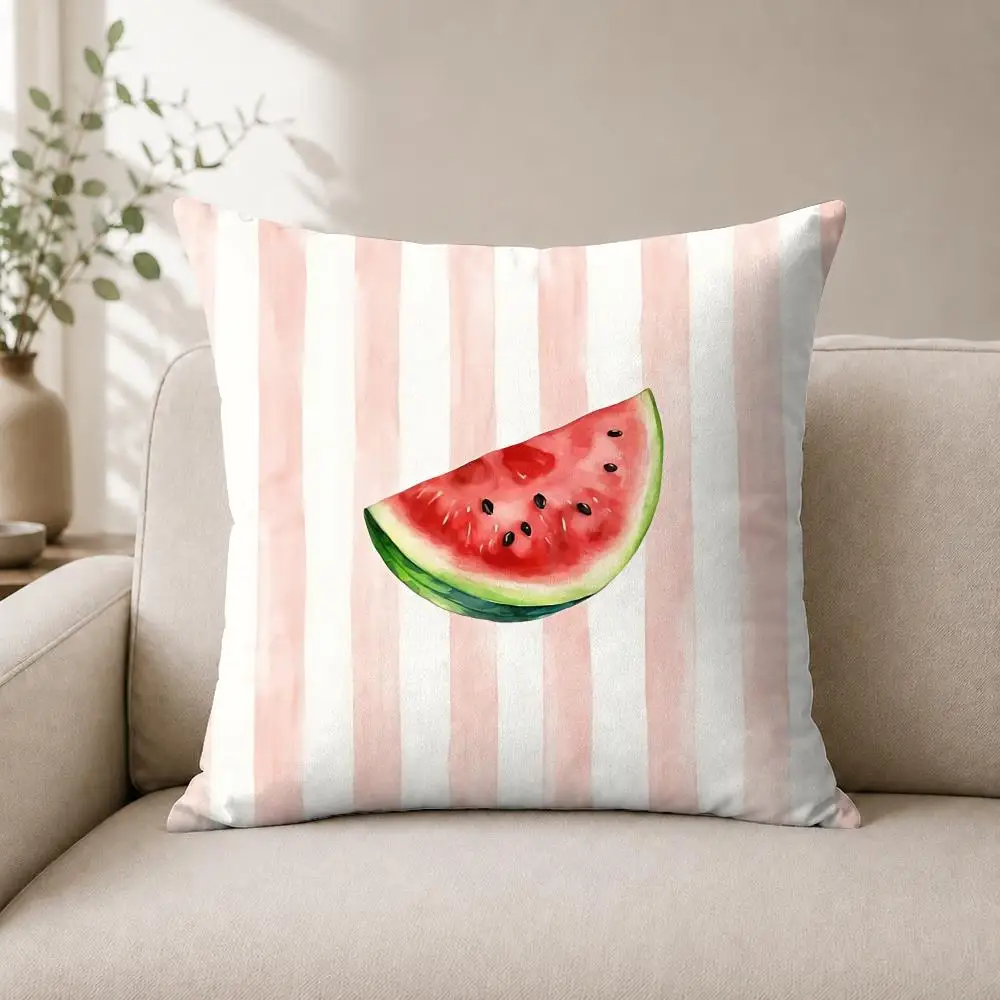 Modern Minimalist Striped Lemons Cushion Cover Luxury Soft Plush Short Fur Cushion Case Warm Cozy Sofa Bed Decorative Home
