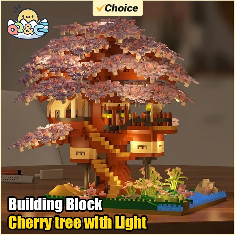 شجرة الزهور هدايا عيد الميلاد DIY منزل مايكرو اللبنات كتلة الجمعية الطوب اليدوية الفتيات صديقة هدية عيد ميلاد الاطفال #1