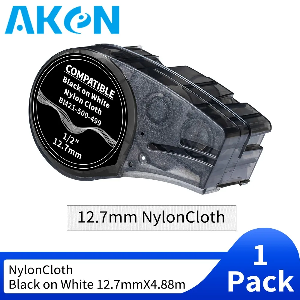 Aken 1pk Vinyl Label Cartridge Tape Compatible for BMP21-plus M21-750-595-WT 3/4 Labeling Ribbon BMP21-LAB Label Machine Printer