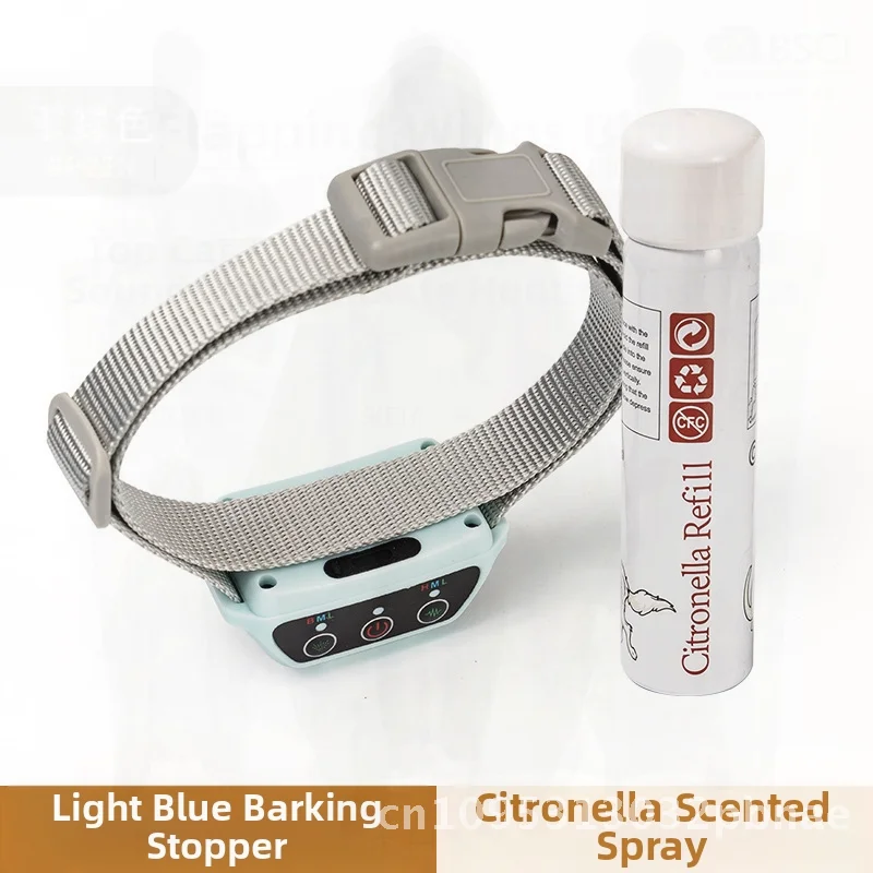 

Автоматический спрей, устройство для дрессировки собак с защитой от блеска, светло-голубой ABS 3, регулируемые уровня, контроль поведения домашних животных