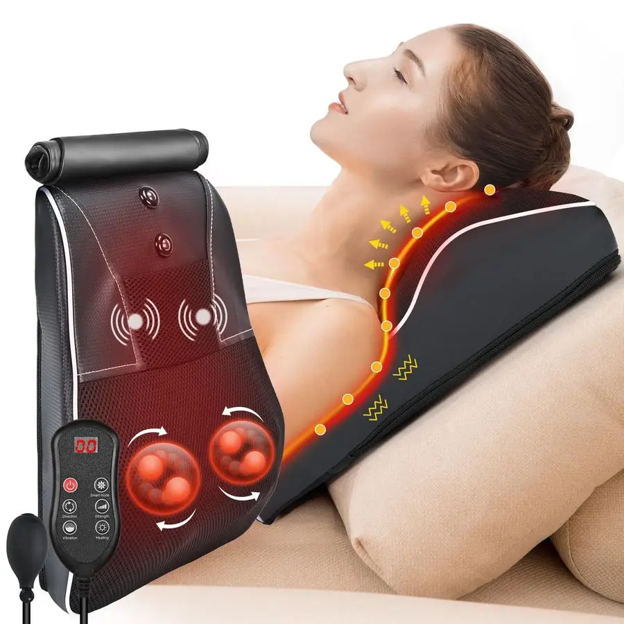 

Neck and Back Massager with Heat,Neck Massager for Pain Relief deep Tissue,3D Kneading Massage Pillow for Back,Shoulder,Leg,Gift