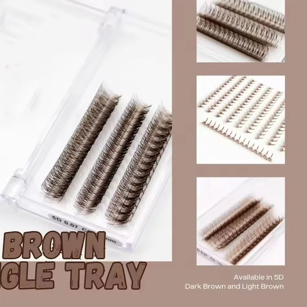 Brown Colored Premade Loose Fans 3D 5D 6D 8D Curl 500 Fans Thin Pointy Base Lash Extensions 8-15mm Mixed Russian Volume Lashes