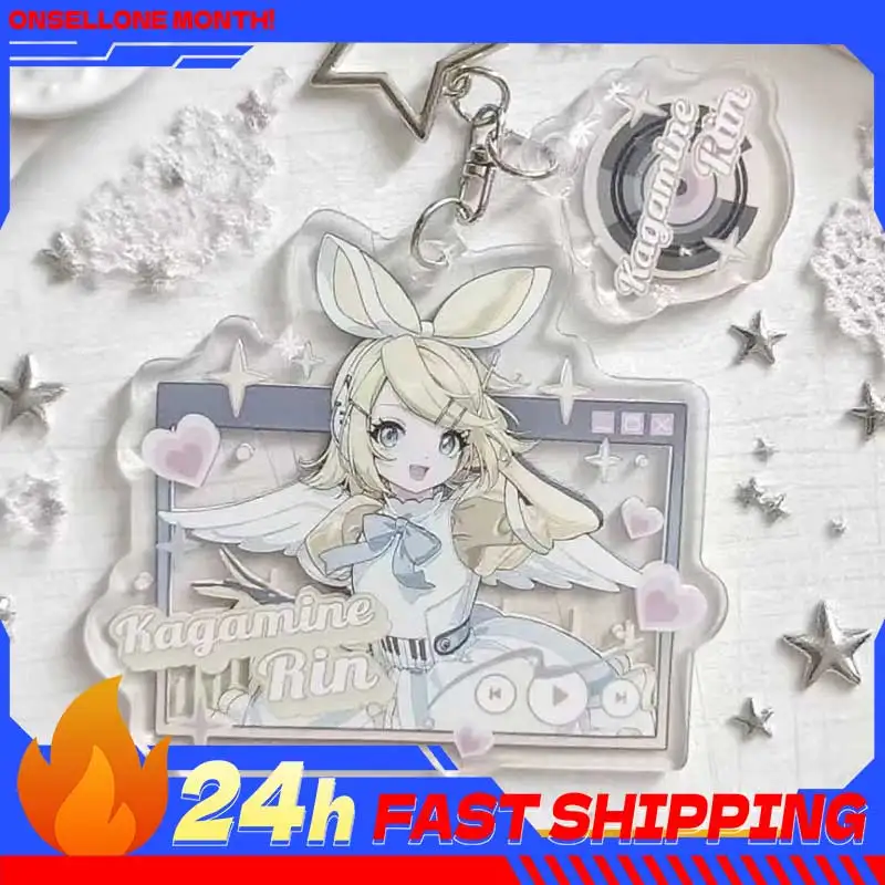 Mini Llavero Acrílico de Kagamine Rin Star, Figura Coleccionable de Miku, Accesorios de Anime, Colgante Acrílico de Kagamine Rin