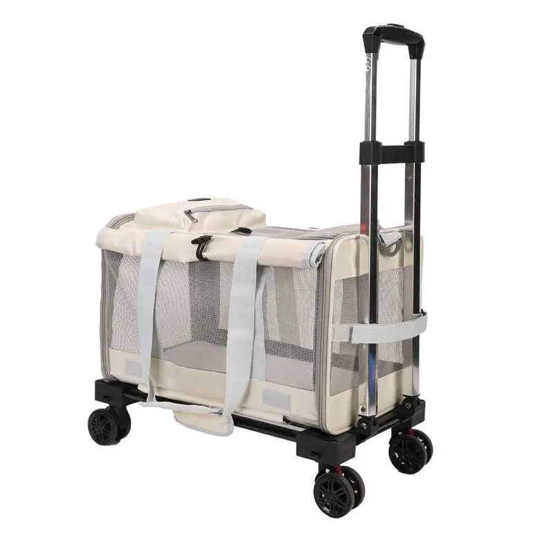 

Pet trolley case Walking the dog out Suitcase Convenient foldable cat cage Multifunctional breathable pet bag Cross-border