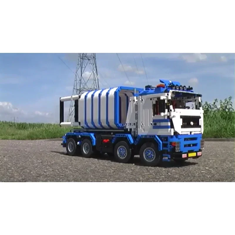 MOC-12901 Modello di blocco di giunzione per camion elettrico Silo • 2811 parti di blocchi di costruzione Regalo di compleanno personalizzato per bambini