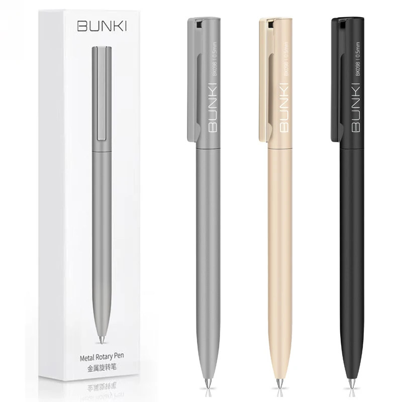 BUNKI Premium Rotating Dual-Tip Metal Gel Pen Smooth Writing Retractable Office School Business Minimalist Design