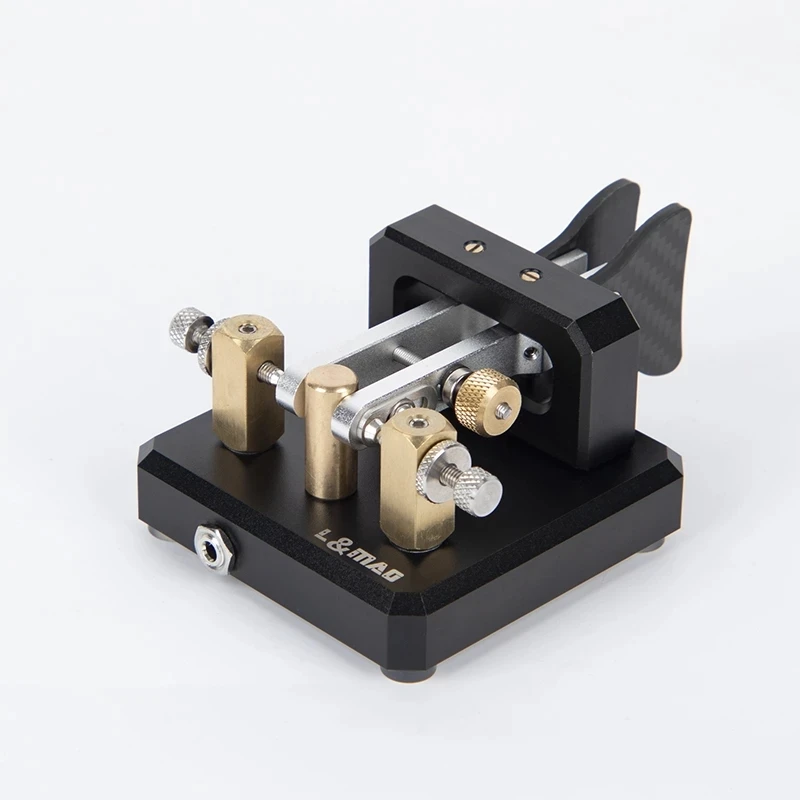 Lao Mao Black CW Morse Key Dual-Paddle Telegraph Key Keyer For Radio Users Stainless Steel Brass Aluminum Alloy