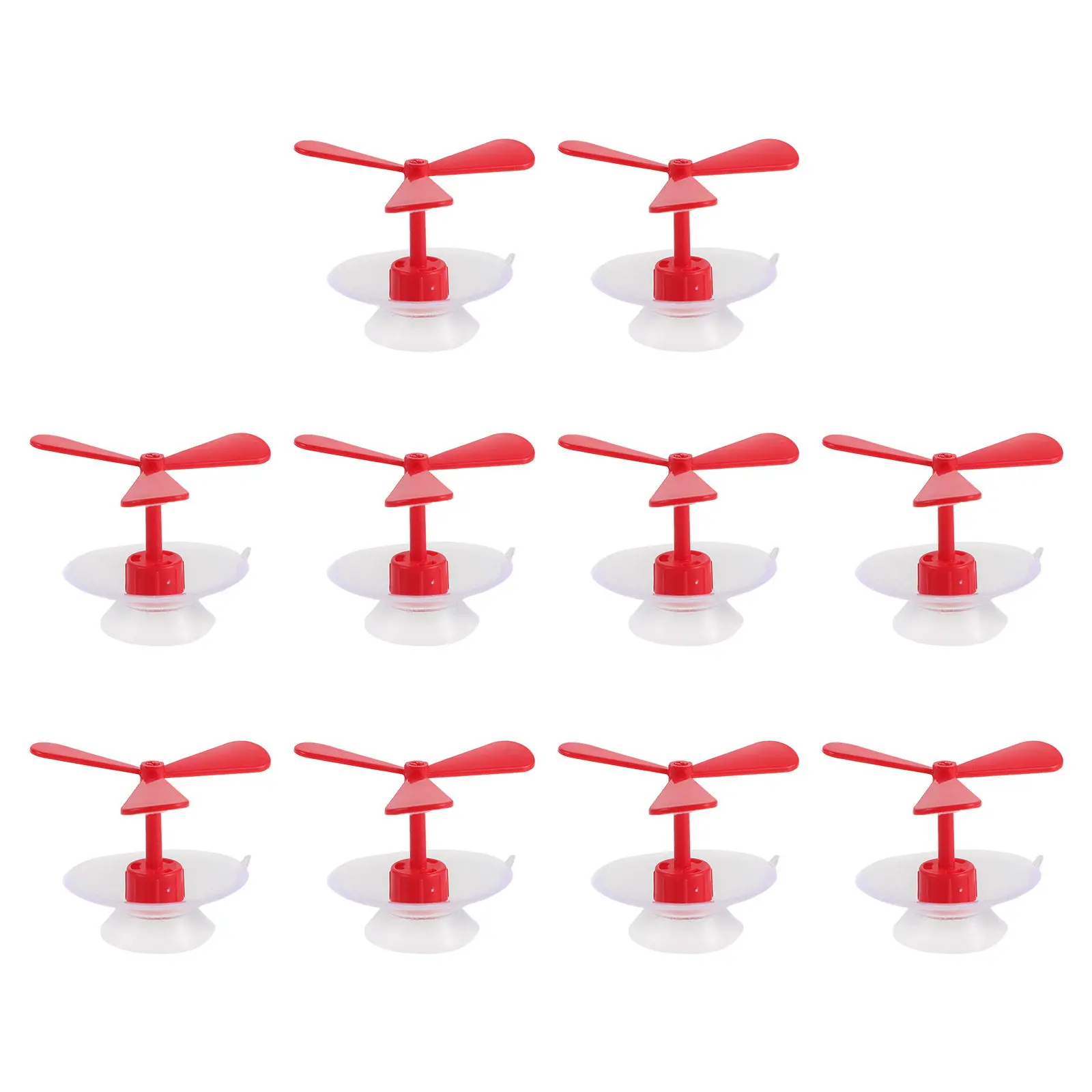 10Pcs Dragonfly Decor Sucker Propeller Novelty Bicycle Scooter Motorbike Accessory Decorative Topper Red Wind