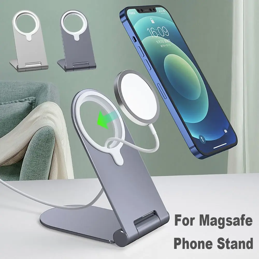 for MagSafe Charger Stand Mobile Phone Holder Folding Aluminium Alloy Adjustable Bracket for iPhone 15/14/13/12 Plus Pro Max