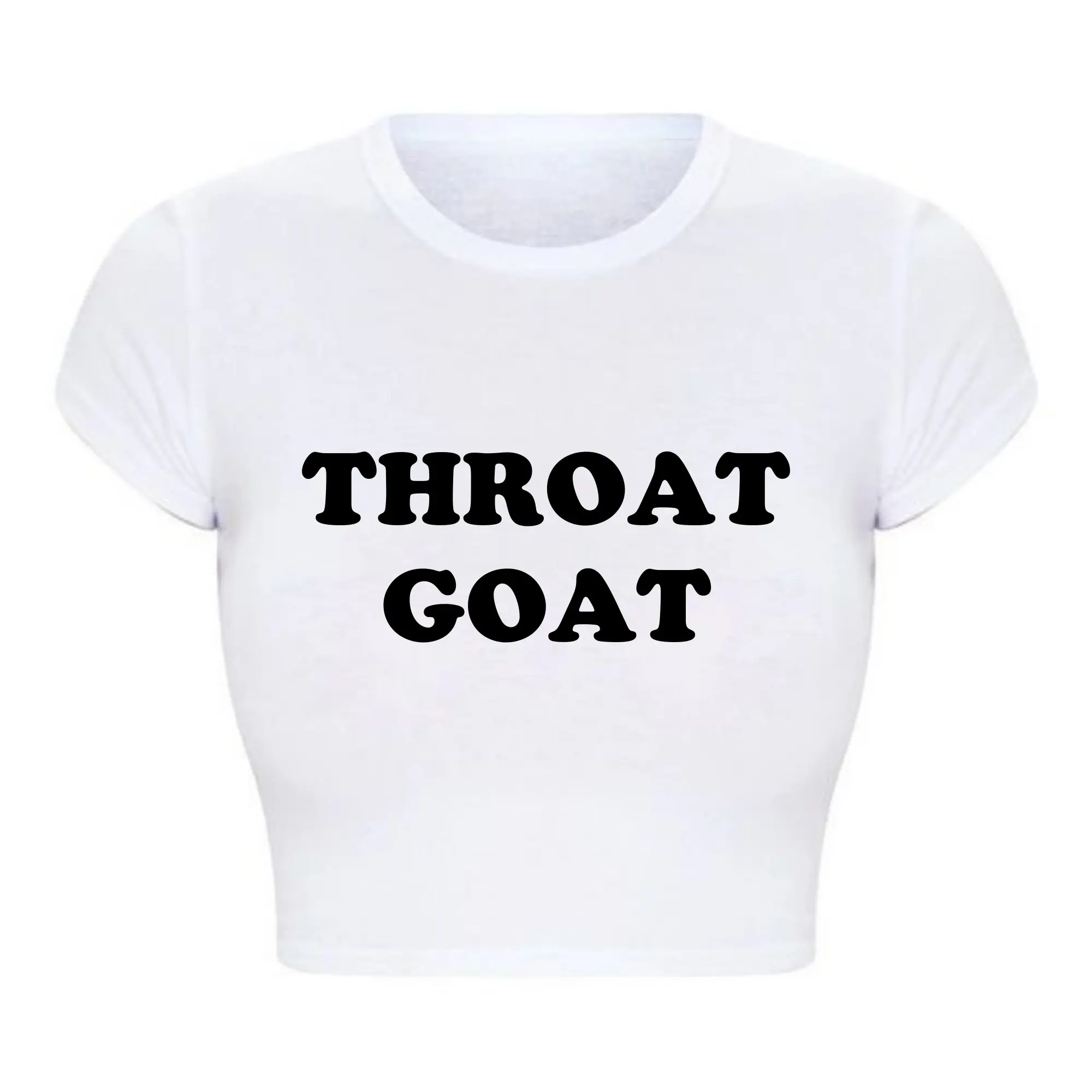 Throat Goat Women Baby Tee Harajuku Kawaii Sexy Crop Top O Neck Summer Fashion T Shirt 2000s Grunge Goth Clothes Dropshipping