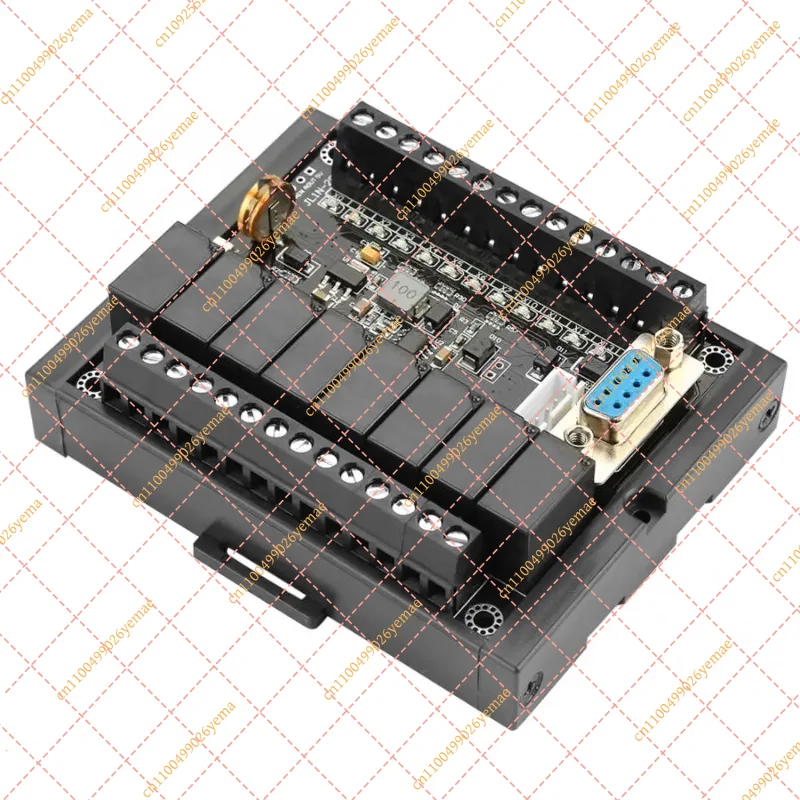 FX1N-20MR PLC Control Board with Shell and Programming Cable 1AD+1DA 12 Input 8 Output Relay Delay Module DC10-28V