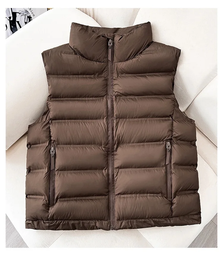 

New Autumn Winter Korean Loose Down Cotton Vest Women Short Stand Collar Sleeveless Jacket Coats Fashion Waistcoat Vests
