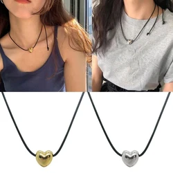 Love Heart Pendant Collar Necklace Short Black Rope Choker Necklace Fashion Jewelry Neck Clavicle Chain Necklace Dropshipping