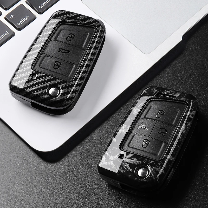 3 4 Tasten Carbon Faser Auto Schlüssel Fall Abdeckung Für VW Volkswagen Golf 7 Tiguan MK2 Für SEAT Ateca Leon FR2 Ibiza für Skoda Octavia
