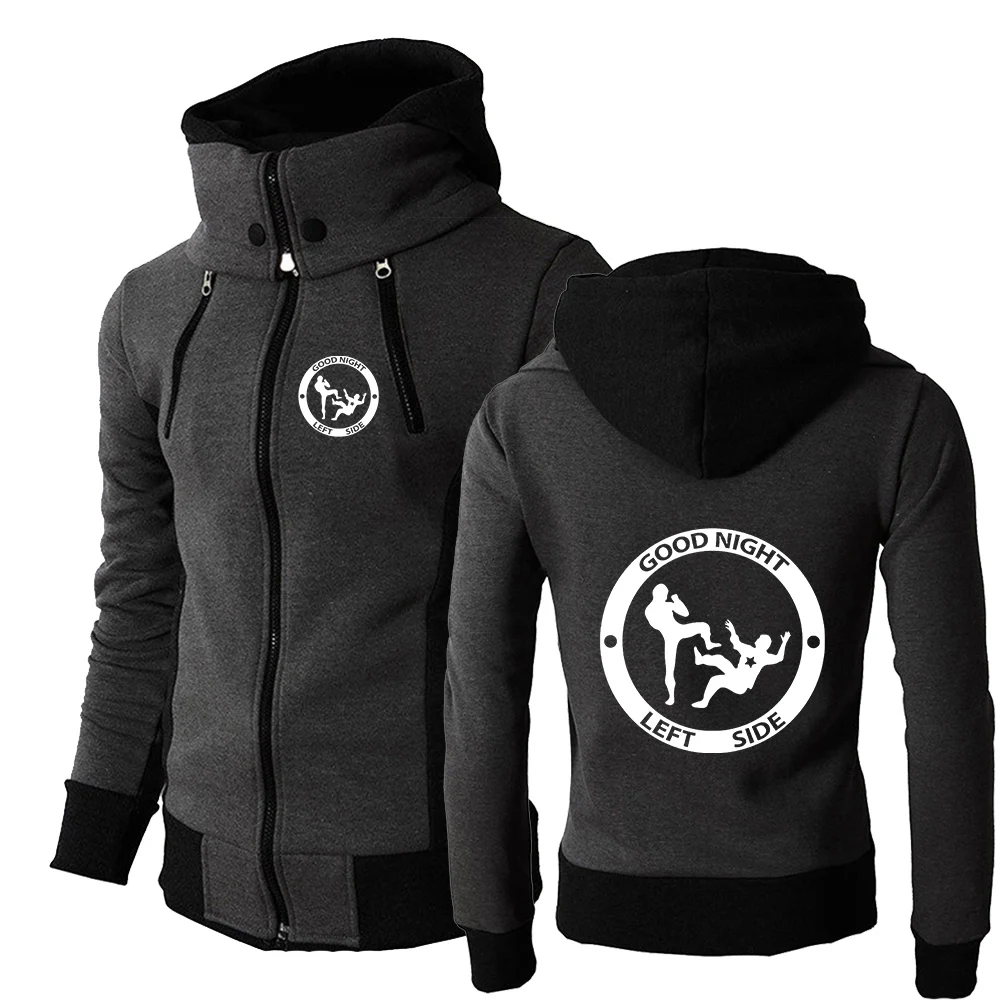

Мужской флисовый кардиган Good Night с левой стороны, осень 202, флисовый кардиган с капюшоном, толстовки на молнии, кофты, пальто