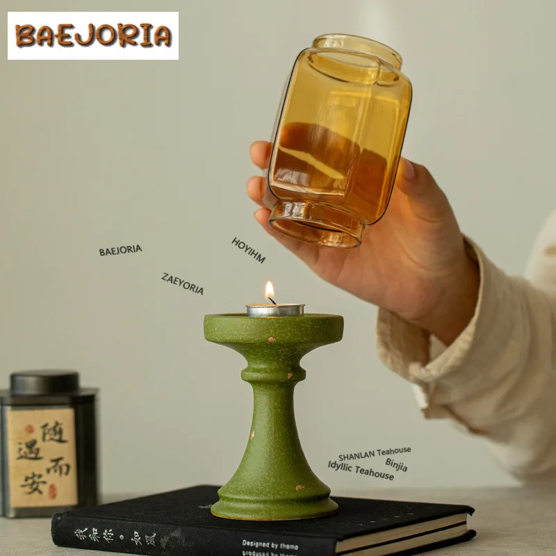 Sprinkle Gold Glass Lamp Shade Candle Holder Zen Scented Aromatic Candles Candle Lights Tea Services Home Decorations Craft Gift