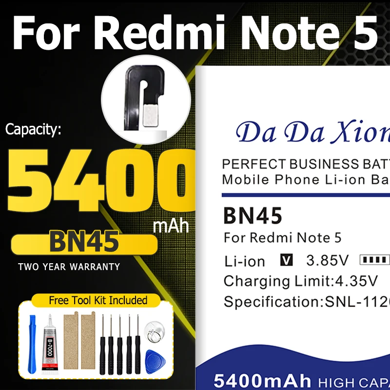 5400mAh BN45 Battery for Xiaomi Redmi Note 5 Hongmi Note 5