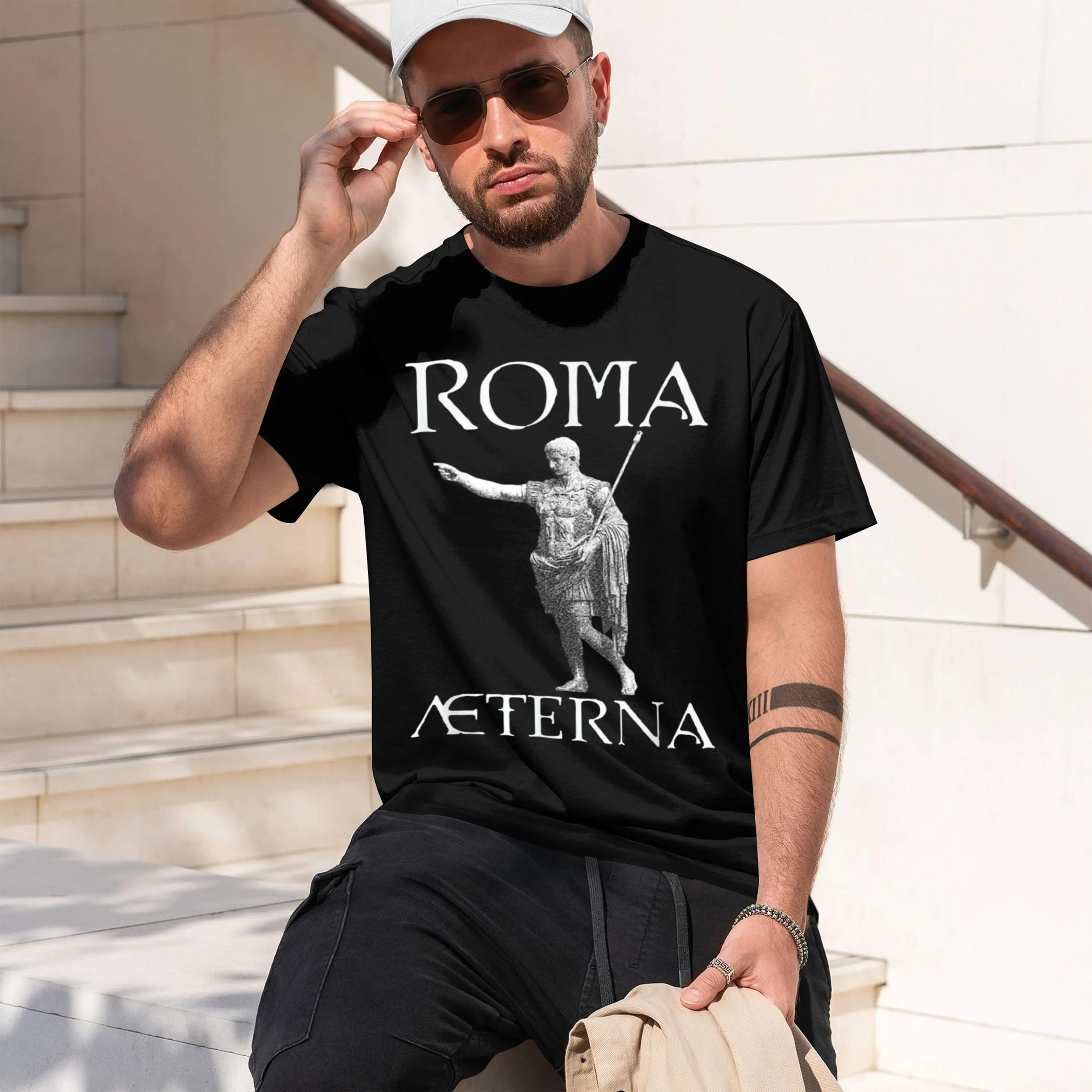 Футболка Roma Aeterna SPQR Roman Empire, новая модель, с коротким рукавом, круглым вырезом, повседневная, мужская, 2026 года, с коротким рукавом, круглым вырезом, Cla