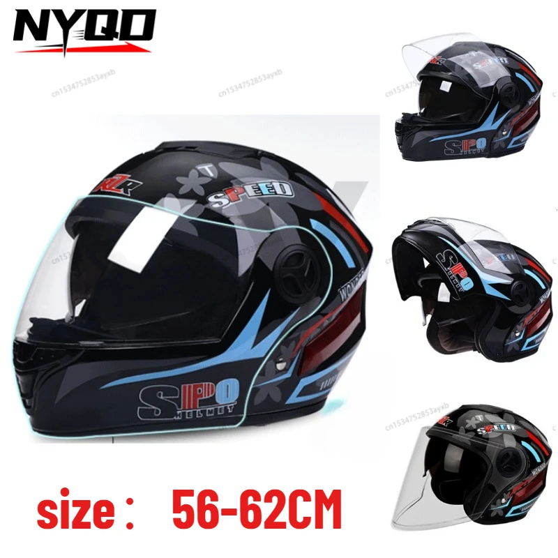 

Модульный шлем-трансформер для мотоциклистов унисекс с двойным визором, полнолицевой защитный шлем для мужчин и женщин