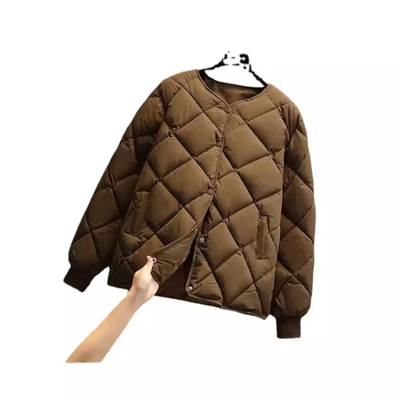 PinkyIsBlack Autumn Lightweight Down Cotton Jacket Women's Winter Short Loose New Korean Baseball O-neck Puffer Jacket Outwear