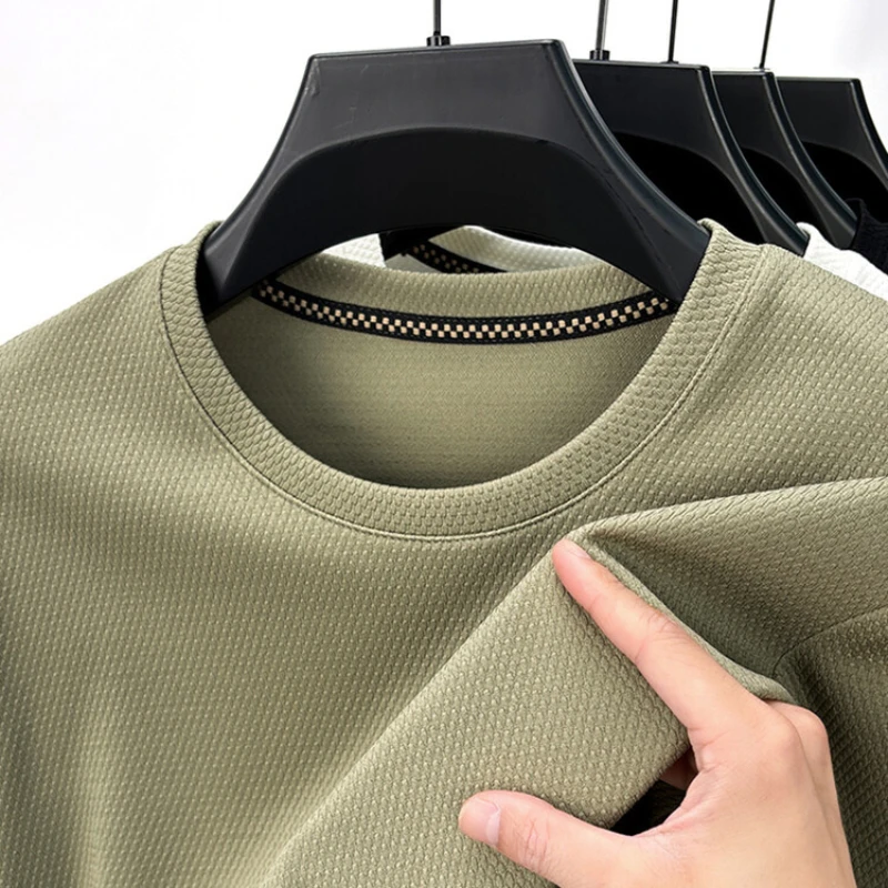 New Men's Autumn Long Sleeved Round Neck Sweatshirt Pure Version Thin Men's Long Sleeved Round Neck Sweatshirt