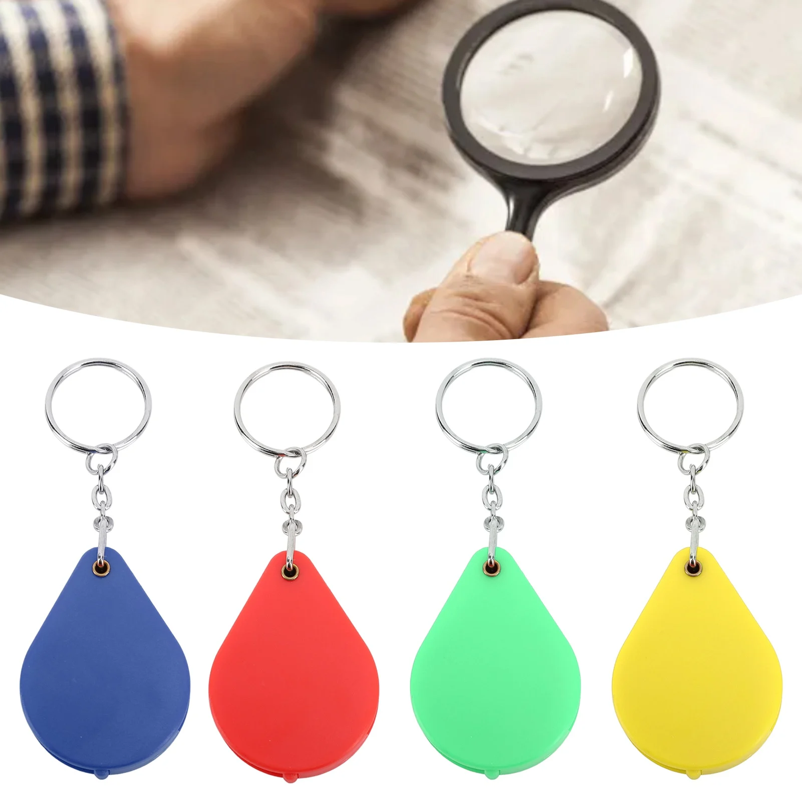 Magnifier Magnifier Keychain 10X Magnification Foldable Portable  Magnifying Glass with Key  for Outdoor Reading