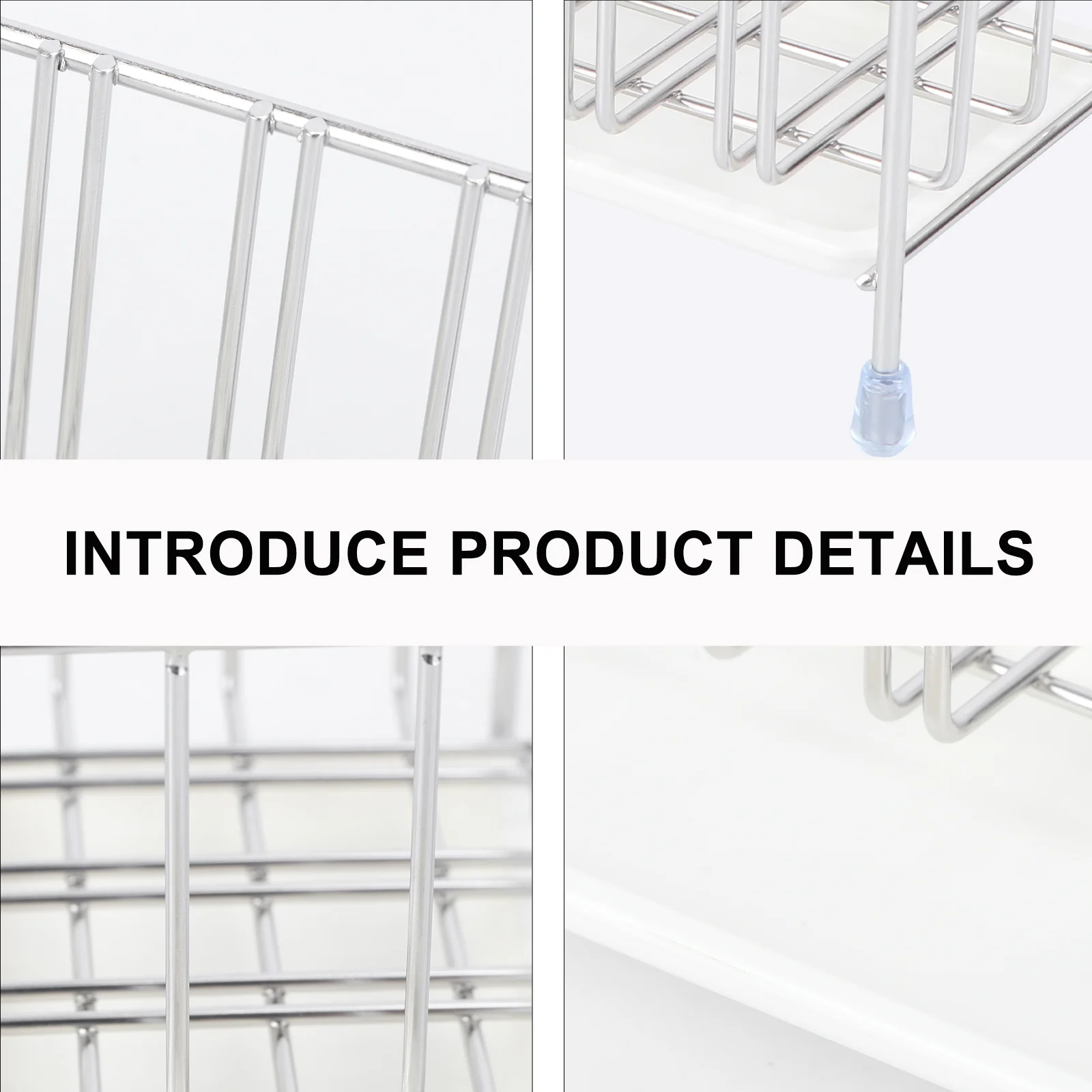 

1pc Stainless Steel Draining Sink Rack Kitchen Storage Shelf Multi-Function Organizer For Cleaning Cloths Utensils Silver