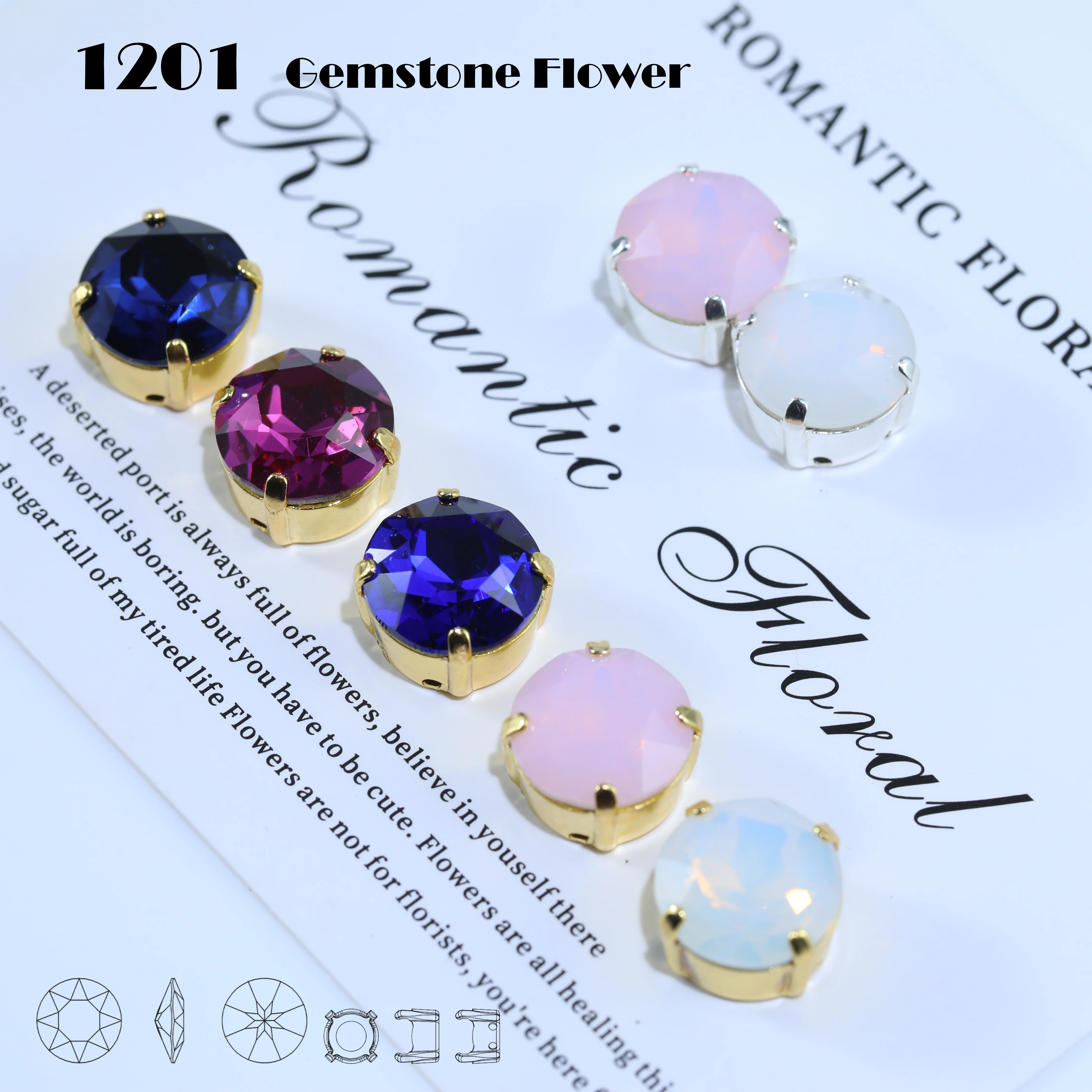 Hochglänzende Premium-K9-Blumen-Strasssteine für DIY-Hochzeitskleider, Stickereien, Schuhe, Taschen und Kleidungsaccessoires – Detail 1