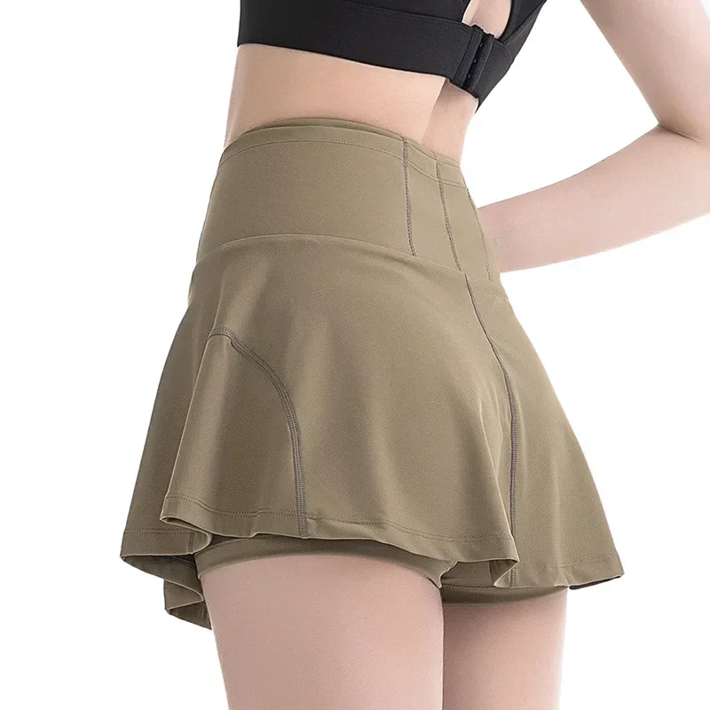 

Tennis Skirt with Shorts Women High Waist Yoga Sports Tennis Skort Running Traing Workout Dance Fitness Gym Badminton Golf Skirt