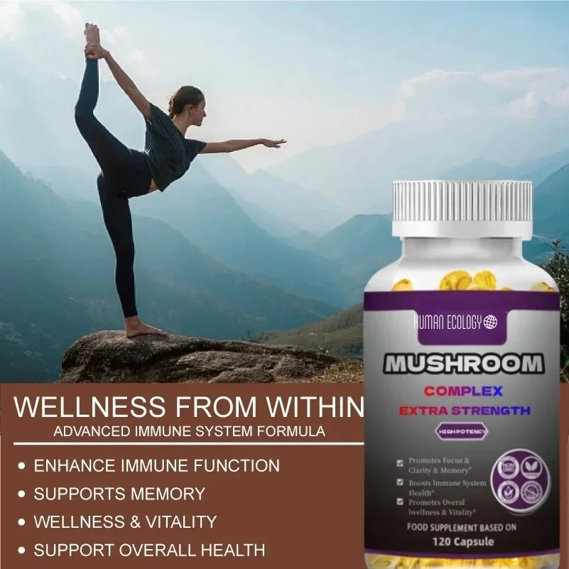 Human Ecology Mushroom-Lion's mane,Cordyceps sinensis and Ganoderma lucidum - Immune system booster and puzzle brain supplement