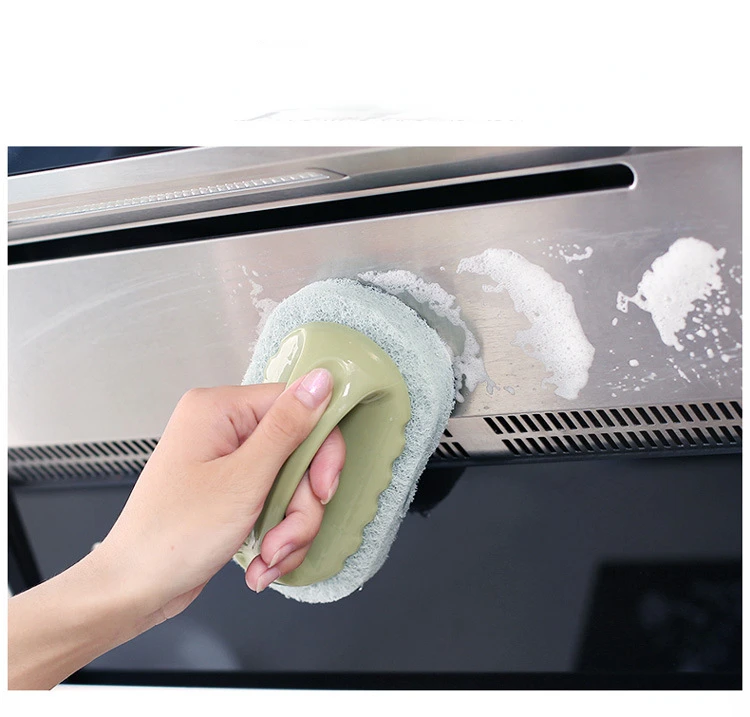 Sponge Brush Glass Wall Cleaning Tools Kitchen Cleaning Bathroom Toilet Gadget Handle Ceramic Window Slot Clean Brush